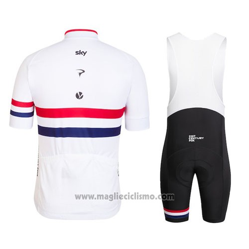 2016 Abbigliamento Ciclismo Francia Rosso e Bianco Manica Corta e Salopette