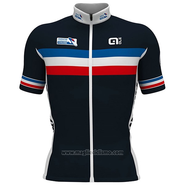 2017 Abbigliamento Ciclismo Francia Nero Manica Corta e Salopette