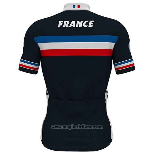 2017 Abbigliamento Ciclismo Francia Nero Manica Corta e Salopette