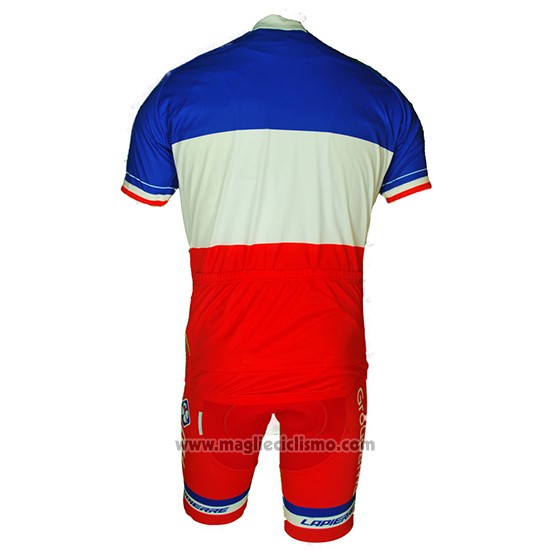 2018 Abbigliamento Ciclismo Francia Rosso Bianco Manica Corta e Salopette
