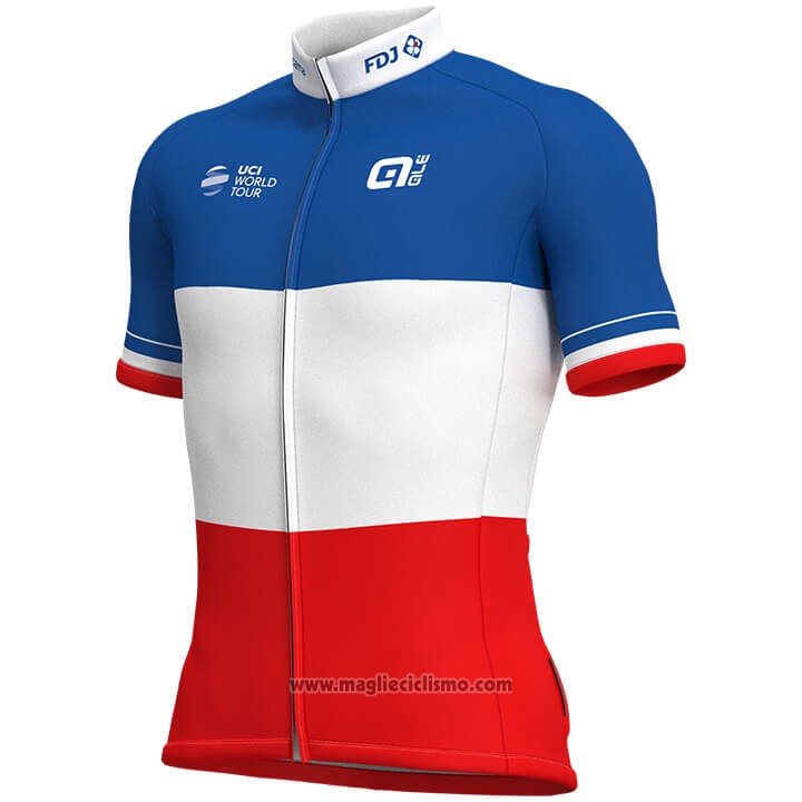 2018 Abbigliamento Ciclismo Francia Rosso Bianco Manica Corta e Salopette