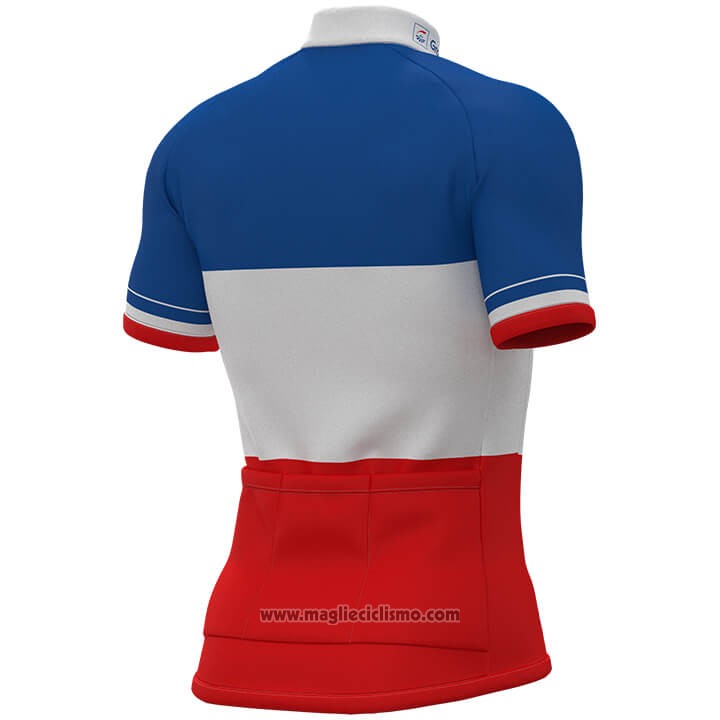 2018 Abbigliamento Ciclismo Francia Rosso Bianco Manica Corta e Salopette