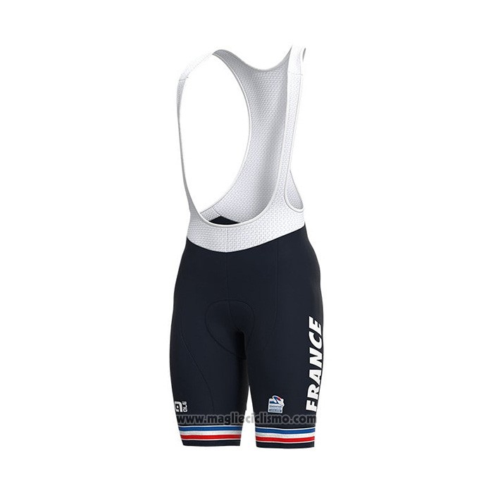 2022 Abbigliamento Ciclismo Francia Blu Manica Corta e Salopette