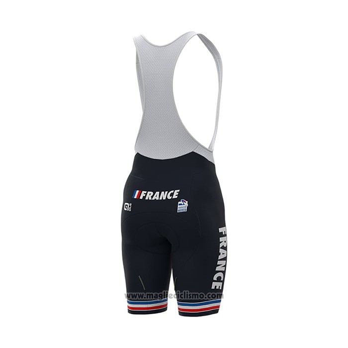 2022 Abbigliamento Ciclismo Francia Blu Manica Corta e Salopette