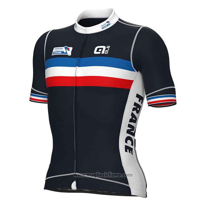 2022 Abbigliamento Ciclismo Francia Scuro Blu Manica Corta e Salopette