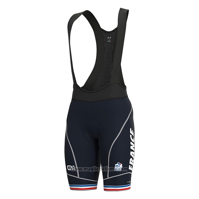 2022 Abbigliamento Ciclismo Francia Scuro Blu Manica Corta e Salopette