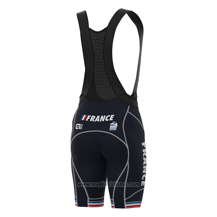 2022 Abbigliamento Ciclismo Francia Scuro Blu Manica Corta e Salopette