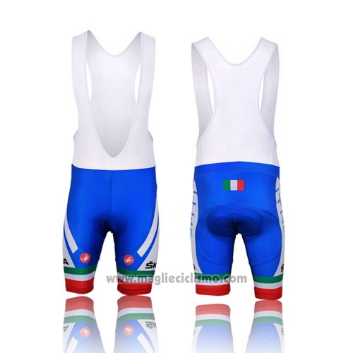 2014 Abbigliamento Ciclismo Italia Blu e Rosso Manica Corta e Salopette