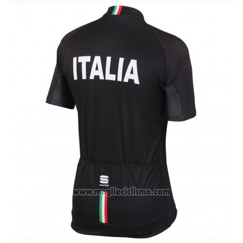 2016 Abbigliamento Ciclismo Italia Nero Manica Corta e Salopette