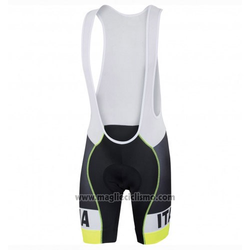 2016 Abbigliamento Ciclismo Italia Nero e Giallo Manica Corta e Salopette