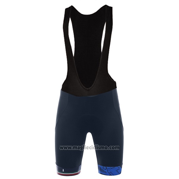 2017 Abbigliamento Ciclismo Italia Nero e Blu Manica Corta e Salopette