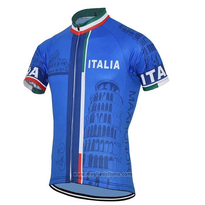 2021 Abbigliamento Ciclismo Italia Blu Manica Corta e Salopette