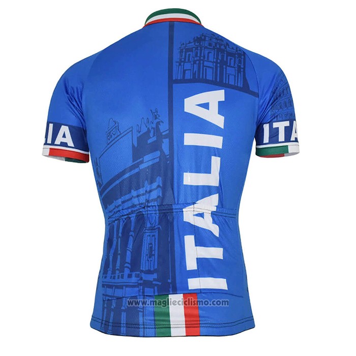 2021 Abbigliamento Ciclismo Italia Blu Manica Corta e Salopette