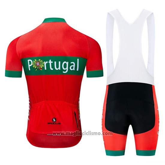 2019 Abbigliamento Ciclismo Portugal Verde Rosso Manica Corta e Salopette