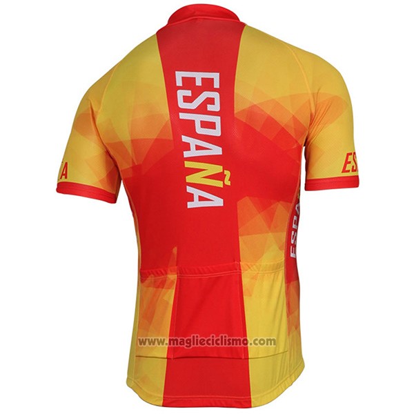 2017 Abbigliamento Ciclismo Spagna Giallo e Rosso Manica Corta e Salopette