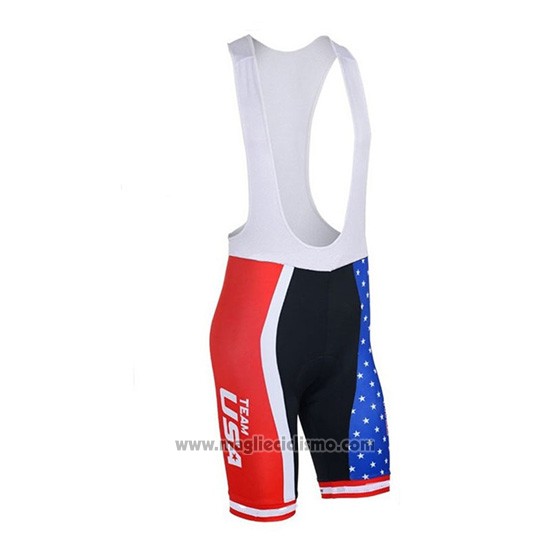 2018 Abbigliamento Ciclismo USA Blu e Rosso Manica Corta e Salopette