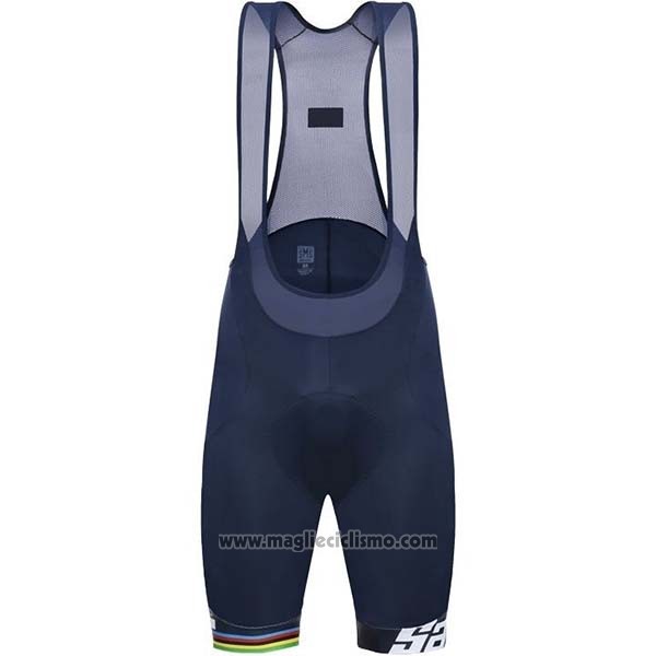2019 Abbigliamento Ciclismo USA Bianco Spento Blu Manica Corta e Salopette