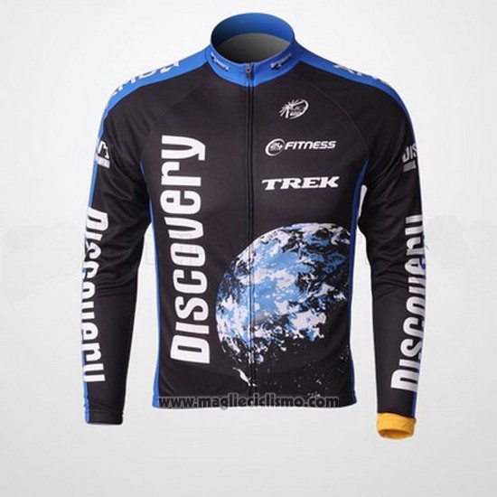 2007 Abbigliamento Ciclismo Trek Nero e Blu Manica Lunga e Salopette Pantaloni