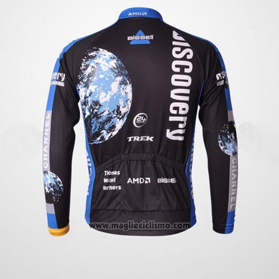 2007 Abbigliamento Ciclismo Trek Nero e Blu Manica Lunga e Salopette Pantaloni