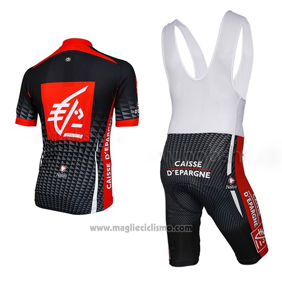 2010 Abbigliamento Ciclismo Caisse D Epargne Nero e Bianco Manica Corta e Salopette