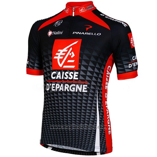 2010 Abbigliamento Ciclismo Caisse D Epargne Nero e Bianco Manica Corta e Salopette