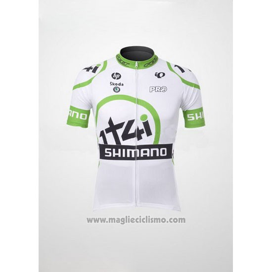 2012 Abbigliamento Ciclismo 1t4i Bianco e Verde Manica Corta e Salopette