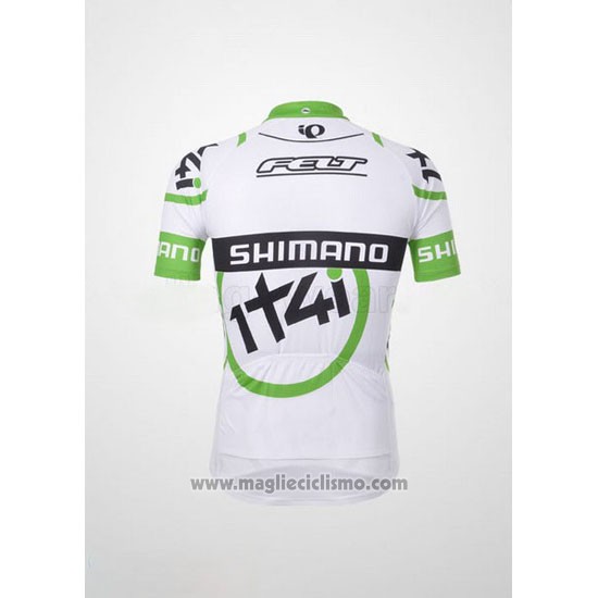 2012 Abbigliamento Ciclismo 1t4i Bianco e Verde Manica Corta e Salopette