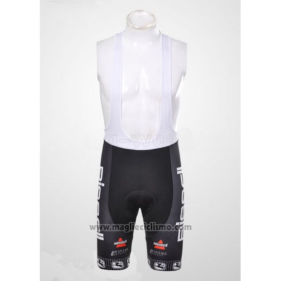 2012 Abbigliamento Ciclismo Bissell Bianco e Rosso Manica Corta e Salopette