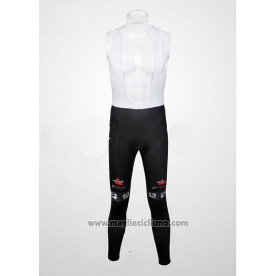 2012 Abbigliamento Ciclismo Bissell Bianco e Rosso Manica Lunga e Salopette