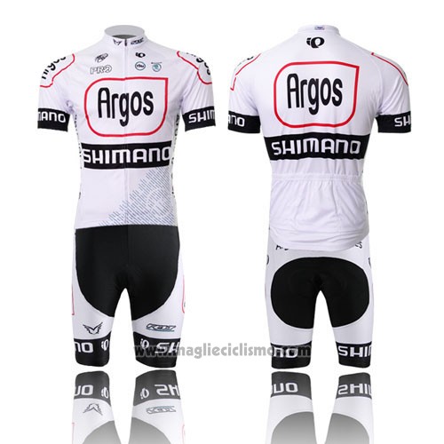 2013 Abbigliamento Ciclismo Argos Nero e Bianco Manica Corta e Salopette