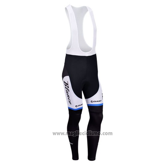 2013 Abbigliamento Ciclismo Blanco Nero e Blu Manica Lunga e Salopette