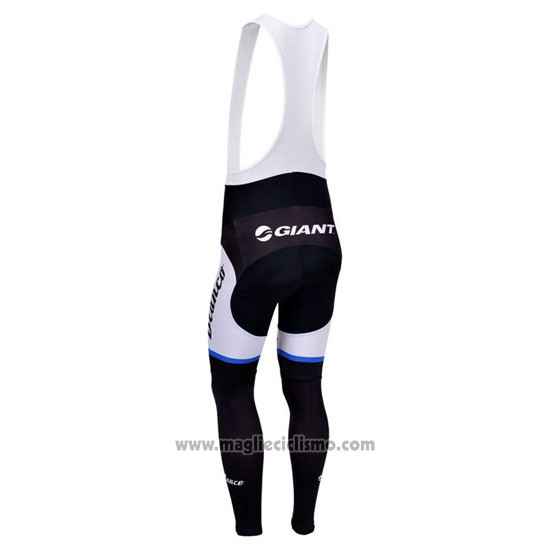 2013 Abbigliamento Ciclismo Blanco Nero e Blu Manica Lunga e Salopette