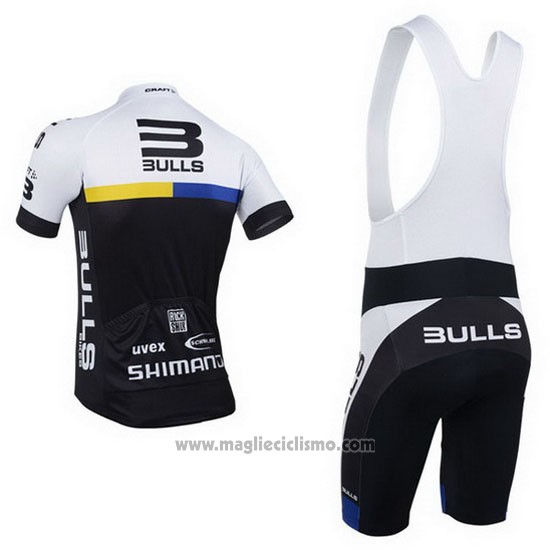 2013 Abbigliamento Ciclismo Bulls Nero e Bianco Manica Corta e Salopette