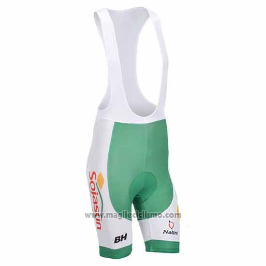 2013 Abbigliamento Ciclismo Sojasun Bianco e Verde Manica Corta e Salopette