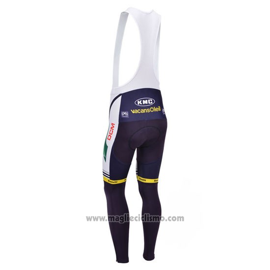 2013 Abbigliamento Ciclismo Vacansoleil Giallo e Blu Manica Lunga e Salopette