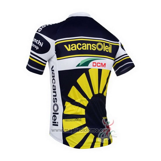 2013 Abbigliamento Ciclismo Vacansoleil Giallo e Nero Manica Corta e Salopette