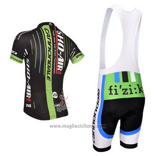 2014 Abbigliamento Ciclismo Sho Air Cannondale Nero e Verde Manica Corta e Salopette