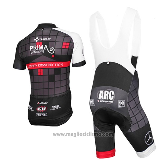 2015 Abbigliamento Ciclismo Achieve Nero Manica Corta e Salopette
