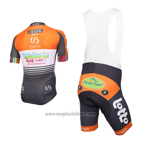 2016 Abbigliamento Ciclismo Color Code Arancione Manica Corta e Salopette