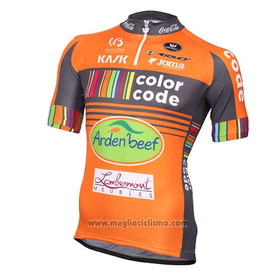 2016 Abbigliamento Ciclismo Color Code Arancione Manica Corta e Salopette