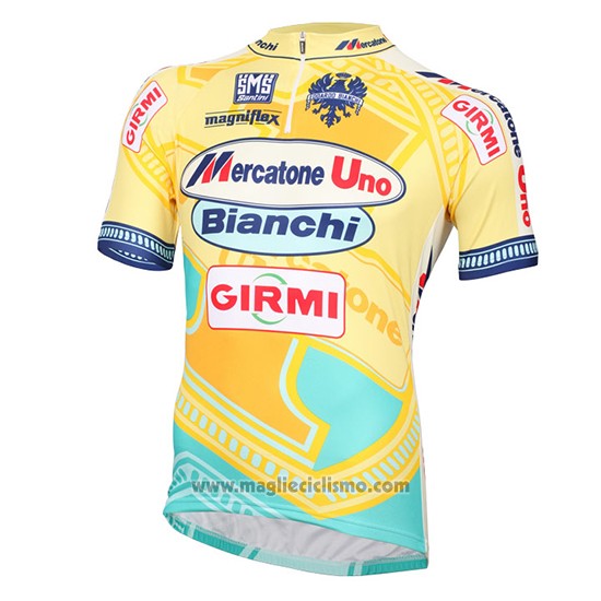 2016 Abbigliamento Ciclismo Mercatone Uno Giallo Manica Corta e Salopette