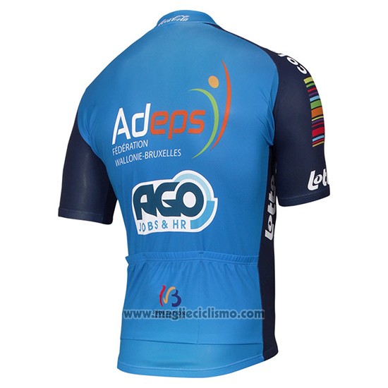2017 Abbigliamento Ciclismo Ago Aqua Service Blu Manica Corta e Salopette