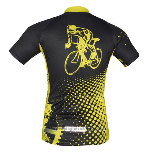 2017 Abbigliamento Ciclismo Aogda Nero e Giallo Manica Corta e Salopette