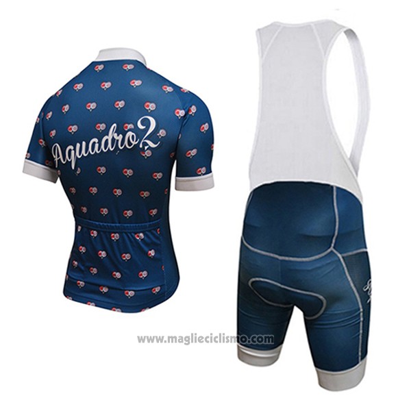 2017 Abbigliamento Ciclismo Aquadro Lollipop Blu Manica Corta e Salopette