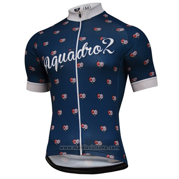 2017 Abbigliamento Ciclismo Aquadro Lollipop Blu Manica Corta e Salopette