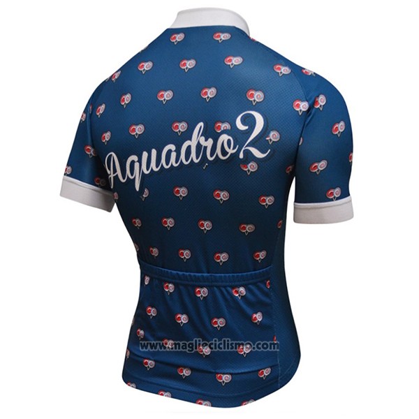 2017 Abbigliamento Ciclismo Aquadro Lollipop Blu Manica Corta e Salopette