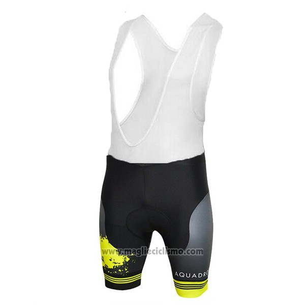 2017 Abbigliamento Ciclismo Aquadro Splash Nero e Giallo Manica Corta e Salopette