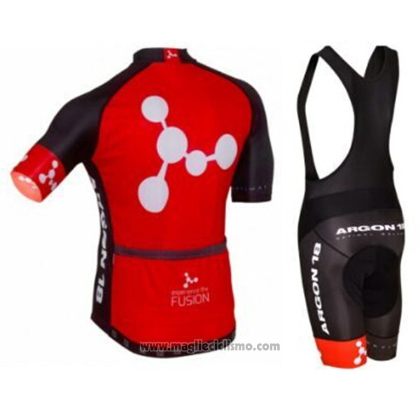 2017 Abbigliamento Ciclismo Argon Rosso Manica Corta e Salopette