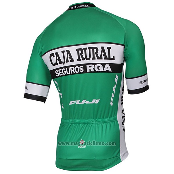 2017 Abbigliamento Ciclismo Caja Rural Verde Manica Corta e Salopette