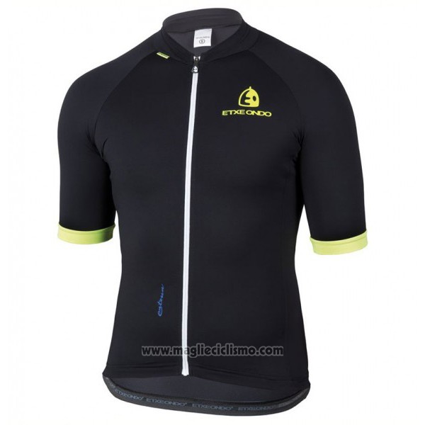 2017 Abbigliamento Ciclismo Etxeondo Entzun Nero e Giallo Manica Corta e Salopette